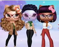 Kitty squad winter dress up 3D jtkok HTML5 jtk